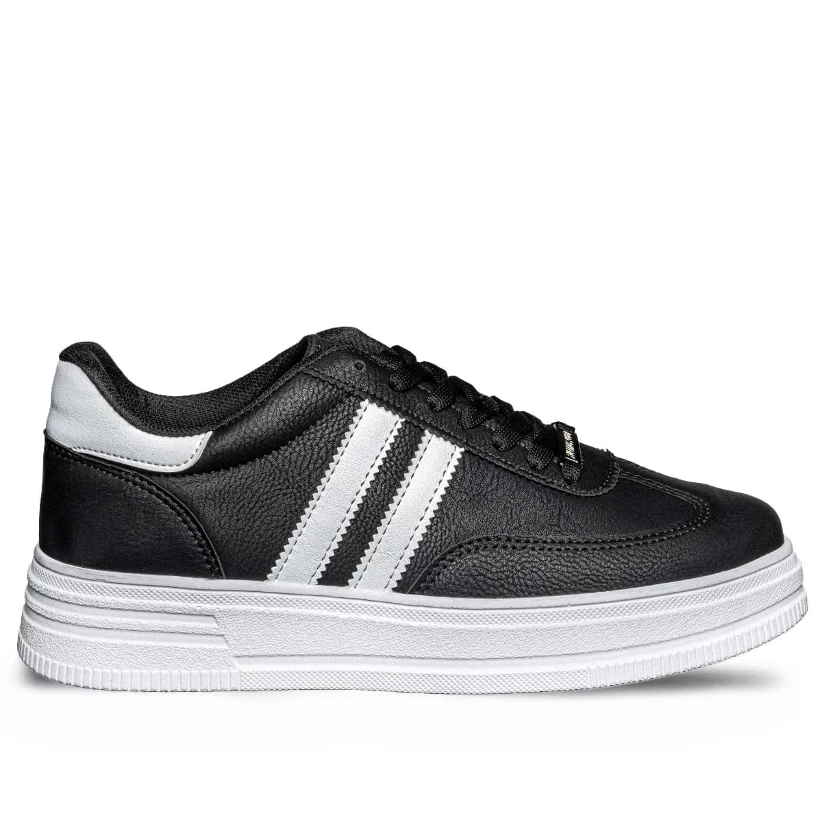 SİYAH BEYAZ ŞERİTLİ ERKEK GÜNLÜK AYAKKABI