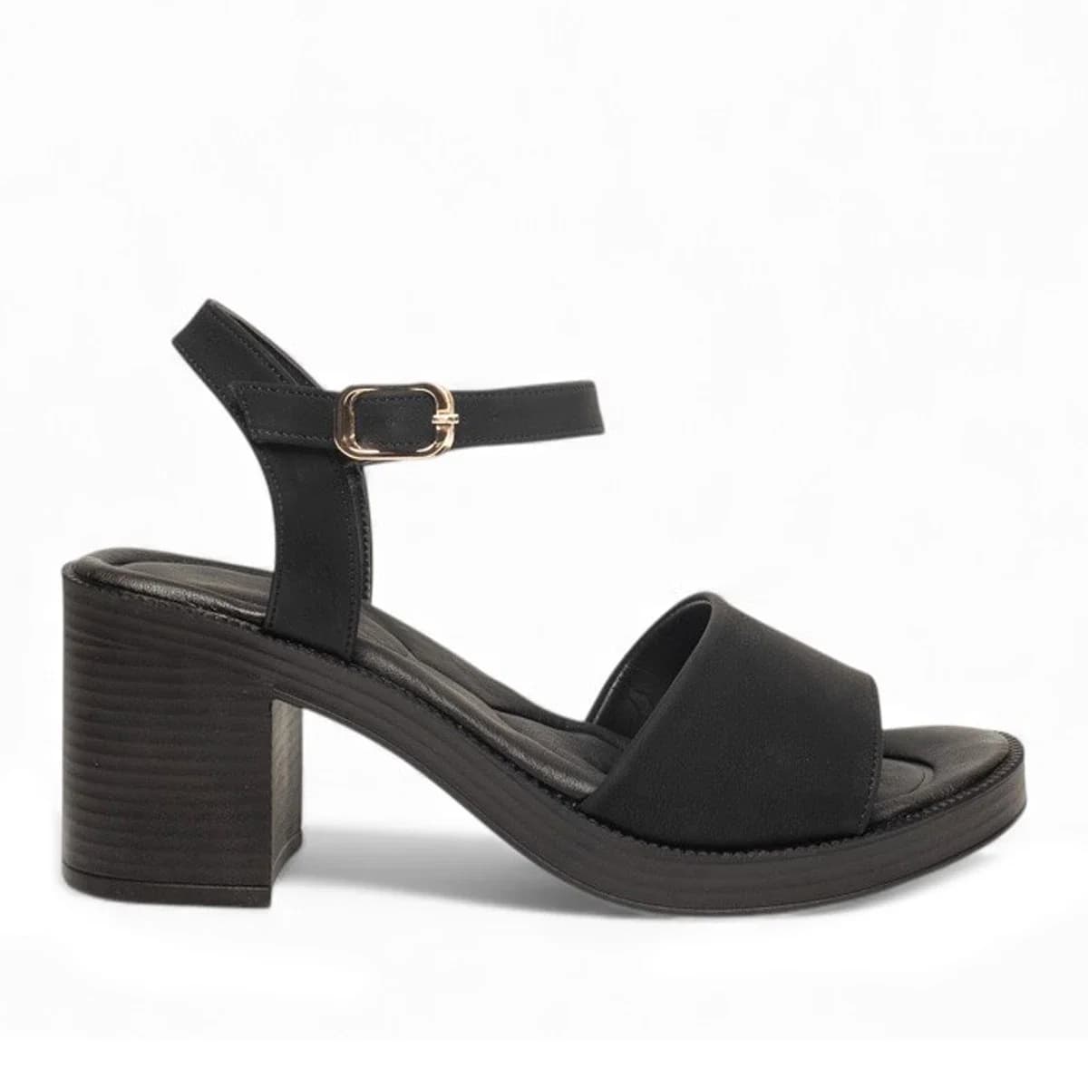 SİYAH MAT SATEN SANDALET