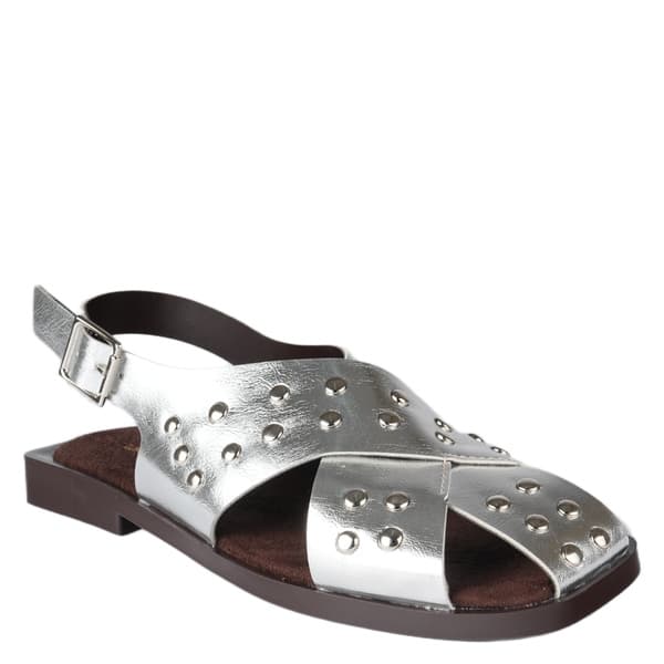 NOKTA TAŞLI SİYAH SÜET BURNU KAPALI SANDALET