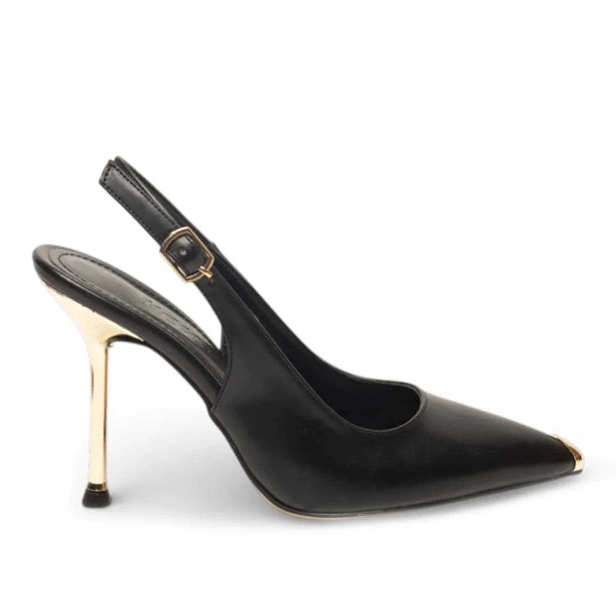 SİYAH NUBUK YÜKSEK TOPUKLU STİLETTO - Renk: Siyah - Fotoğraf 1 / 1