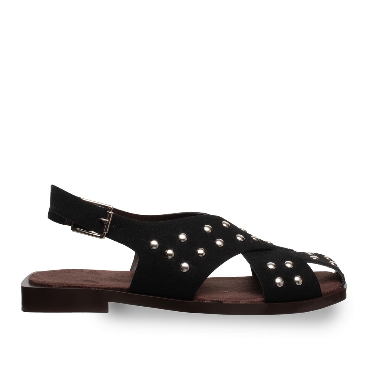 Troplu Günlük Sandalet – Siyah – Deri Tozu – Konfor Taban