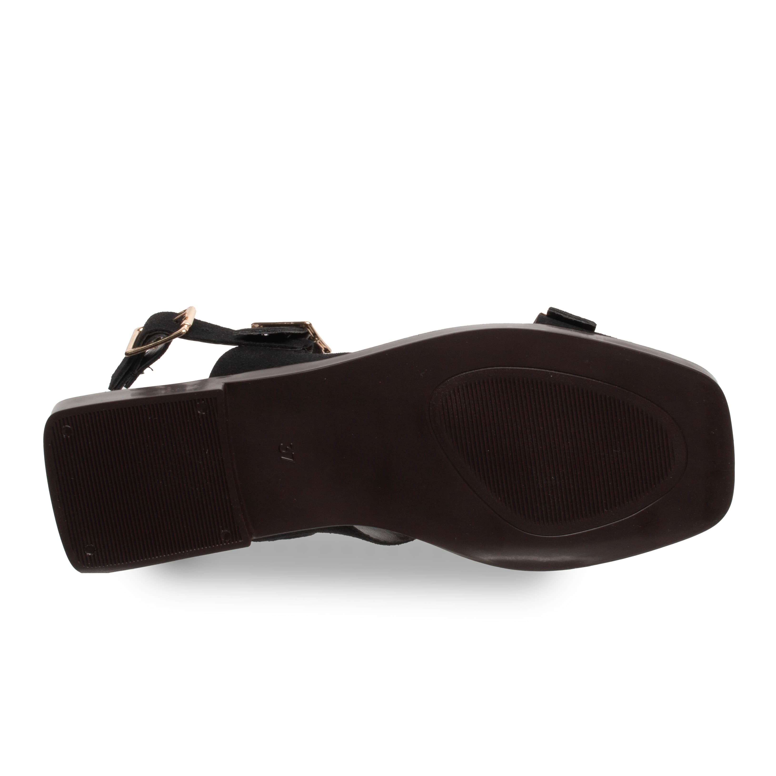 Çift Kemerli Günlük Sandalet – Deri Tozu – Rahat Taban - Renk: Siyah - Fotoğraf 4 / 4