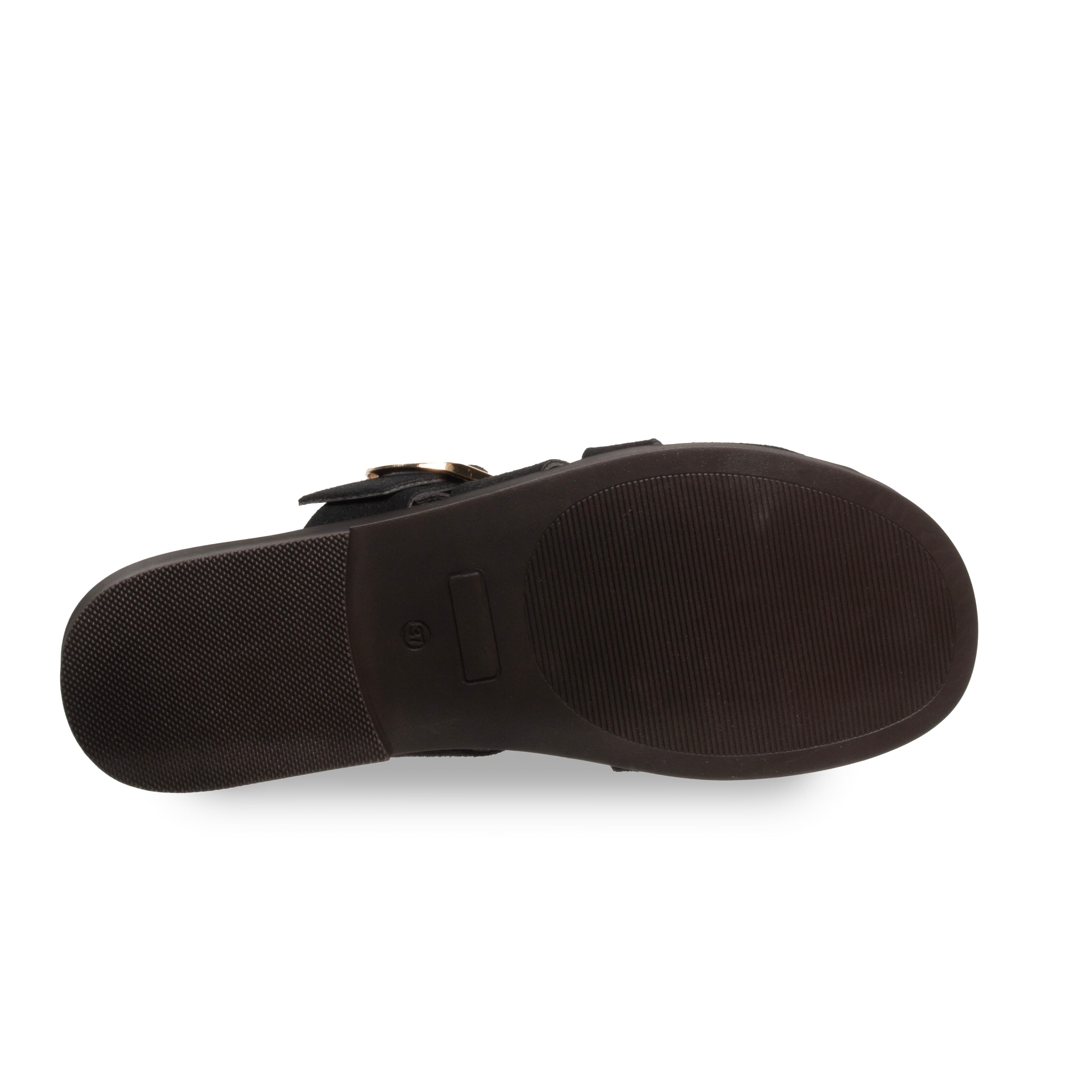 Siyah Düz Terlik – Deri Tozu Kaplama – Günlük Konfor - Renk: Siyah - Fotoğraf 4 / 4