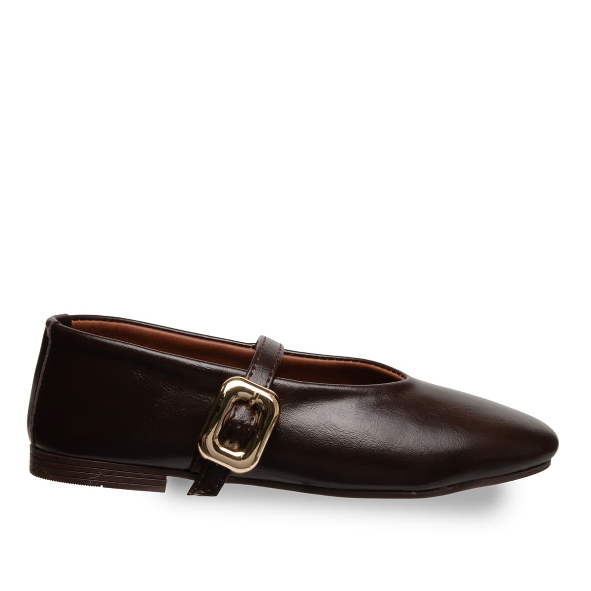 Siyah  Kadın Babet Kemerli- Suni Deri - Tüm Sezonlar — Kahverengi