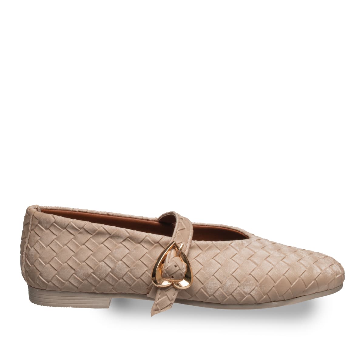 Siyah  Kadın Babet Kemerli- Suni Deri - Tüm Sezonlar — Bej