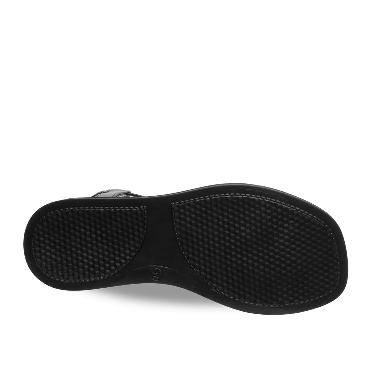 Siyah - Kadın Düz Sandalet - Lastikli - Suni Deri - Yaz