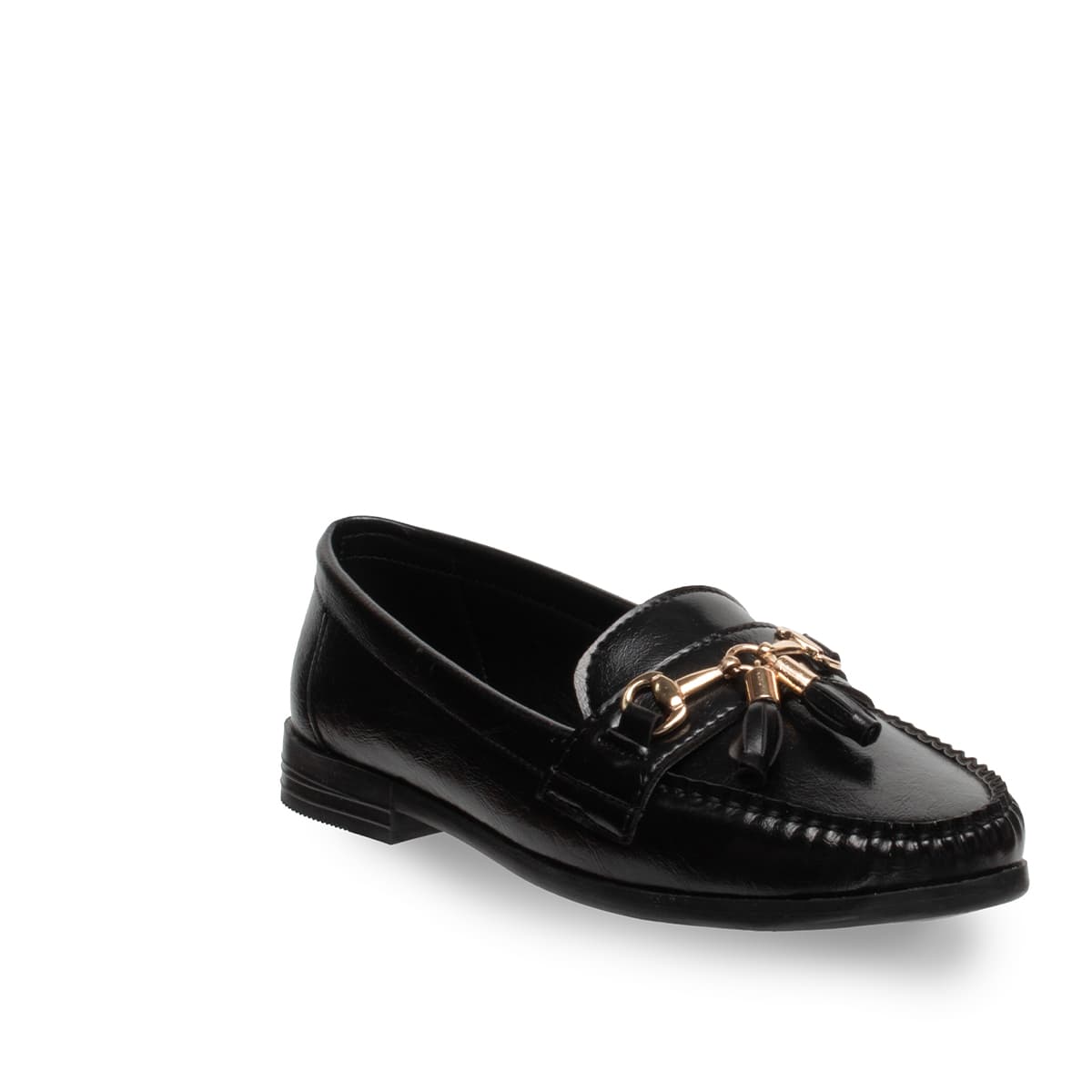 Siyah Püsküllü Kadın › Kadin Loafer Suni Deri - Tüm Sezonlar