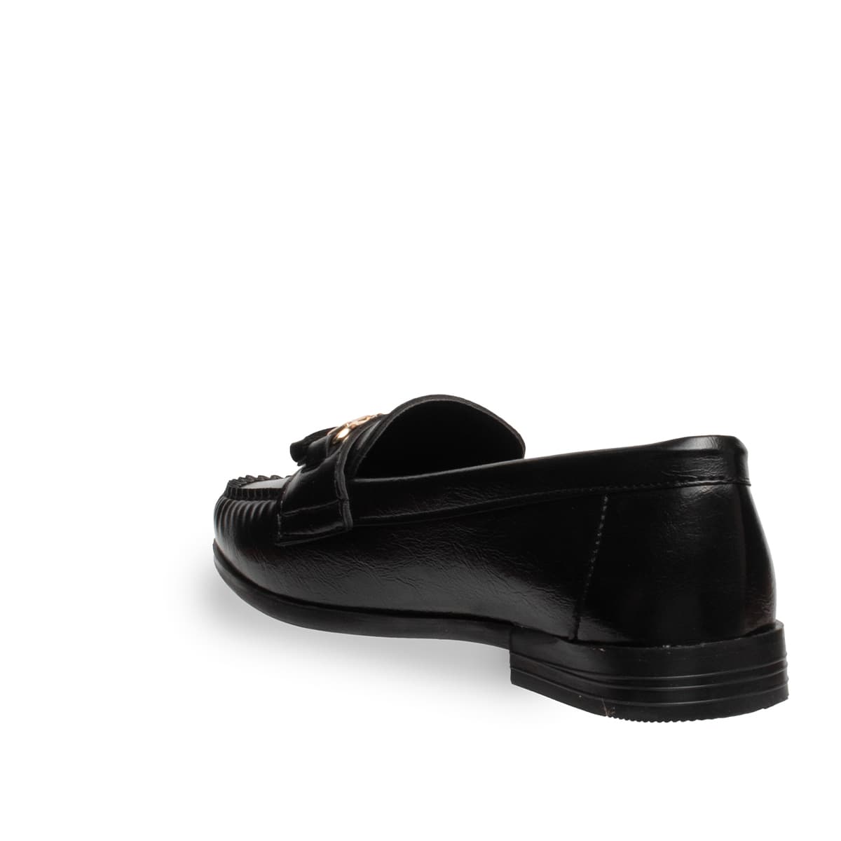 Siyah Püsküllü Kadın › Kadin Loafer Suni Deri - Tüm Sezonlar