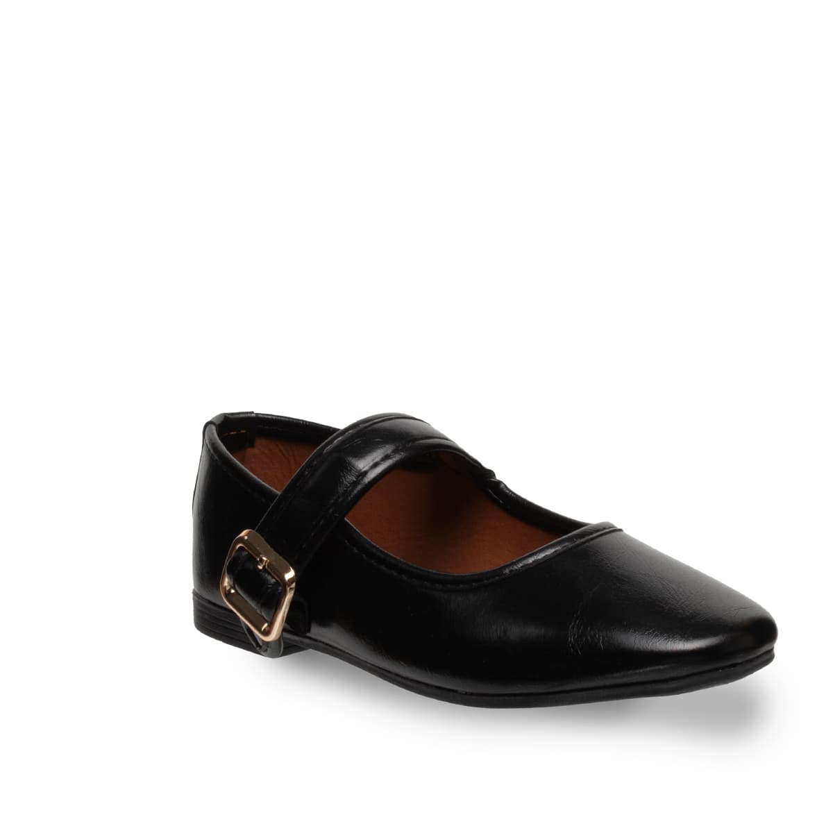 Siyah  Klasik Kadın Babet - Suni Deri - Tüm Sezonlar