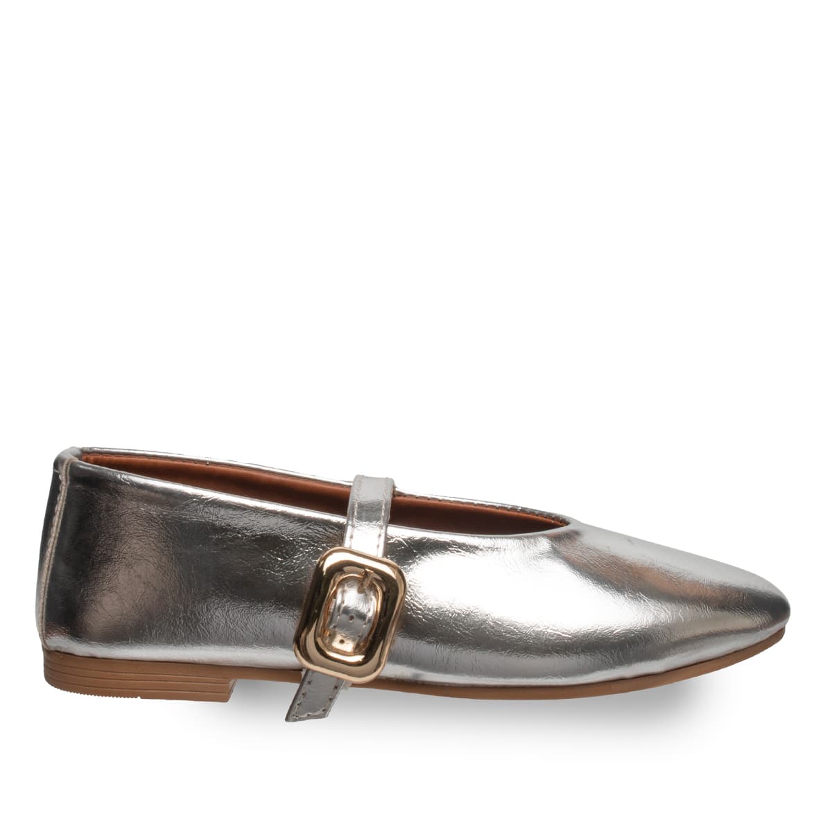 Siyah  Kadın Babet Kemerli- Suni Deri - Tüm Sezonlar — Gümüş