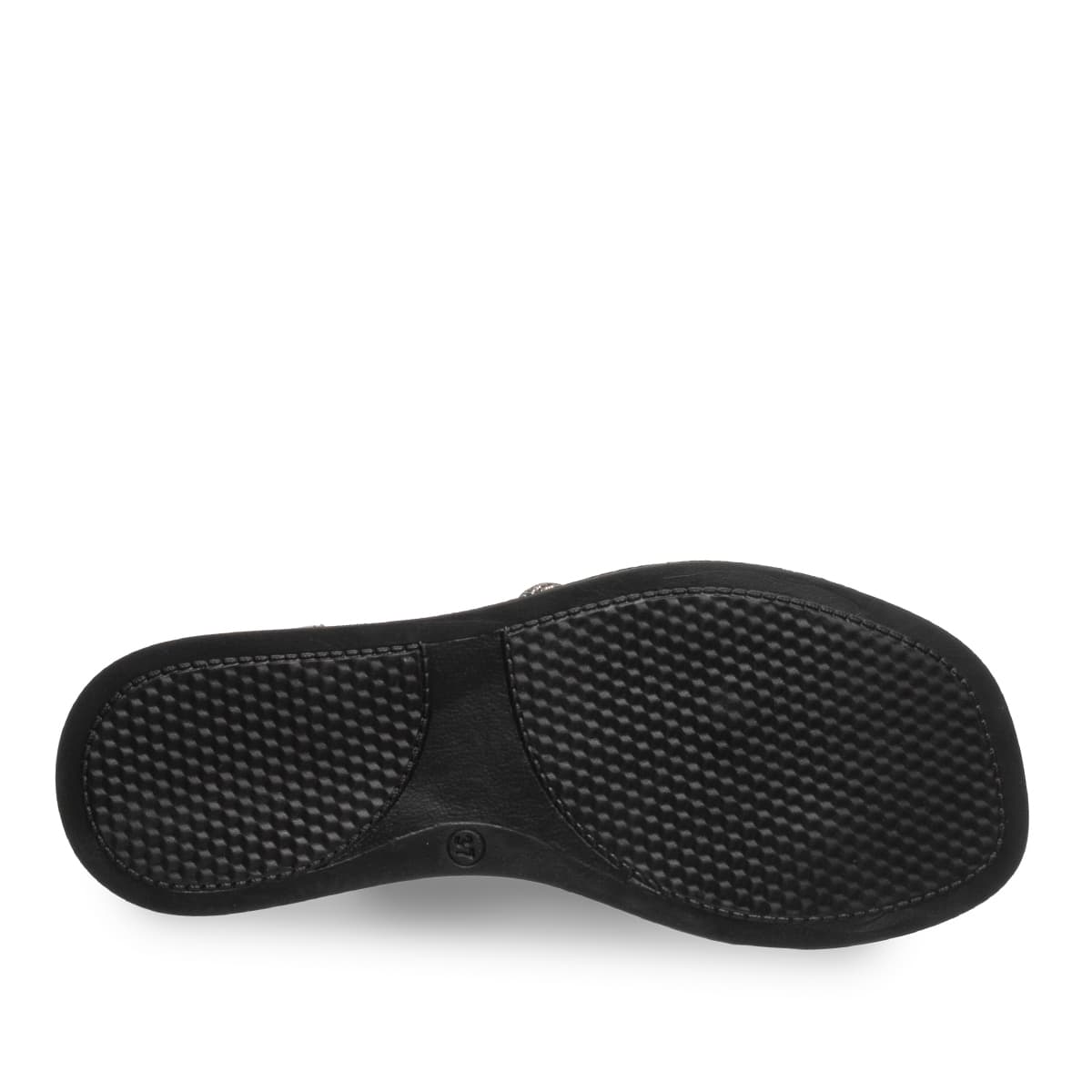 Siyah - Kadın Düz Sandalet - Lastikli - Suni Deri - Yaz