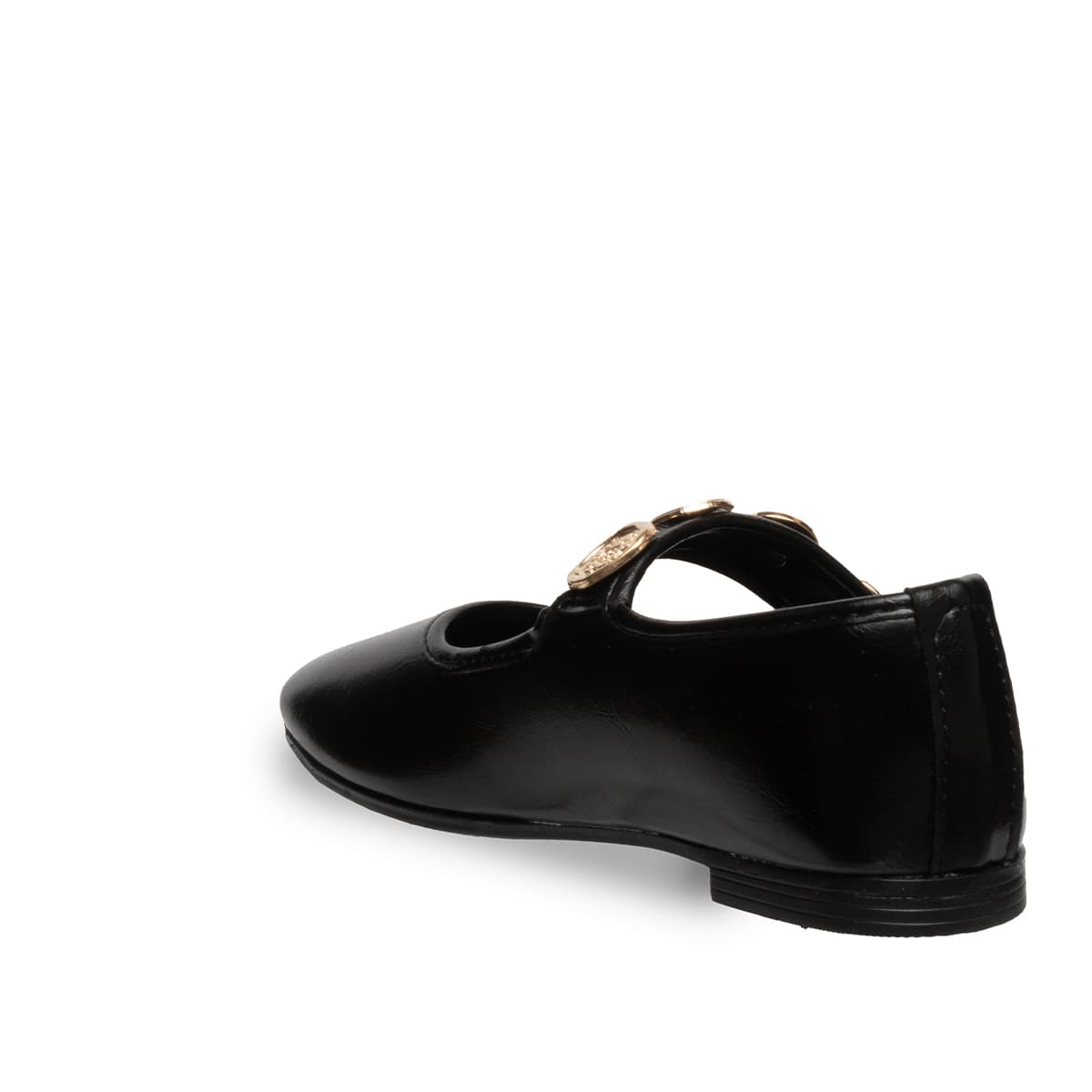 Siyah Tokalı Kadın Babet Suni Deri - Tüm Sezonlar