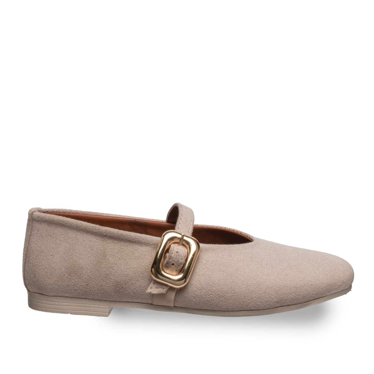 Siyah  Kadın Babet Kemerli- Suni Deri - Tüm Sezonlar — Bej