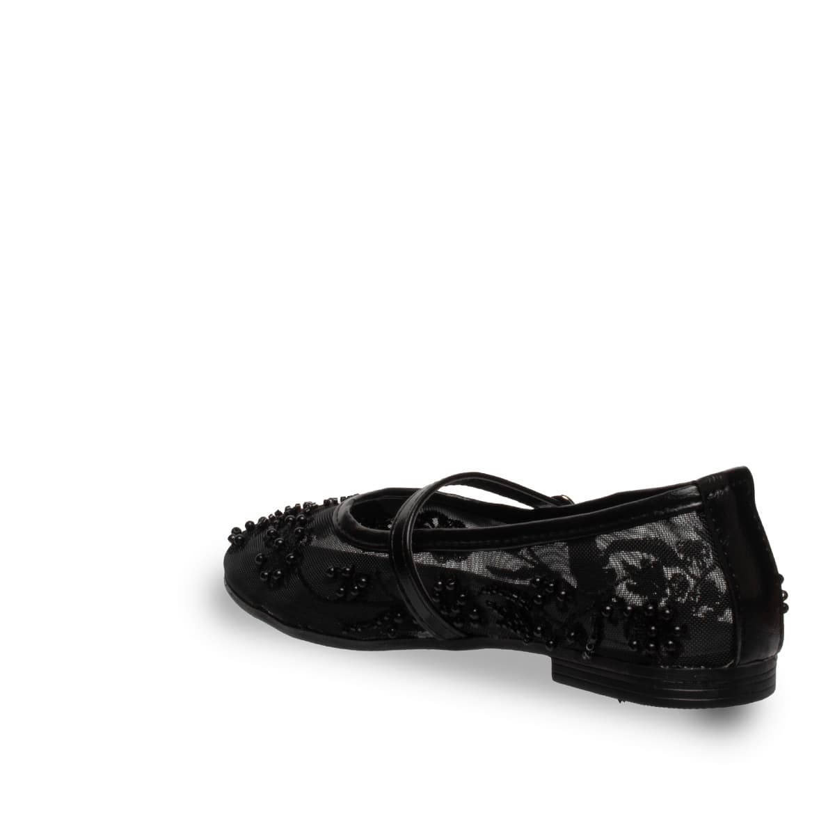 Siyah  Dantelli Kadın Babet - Suni Deri - Tüm Sezonlar