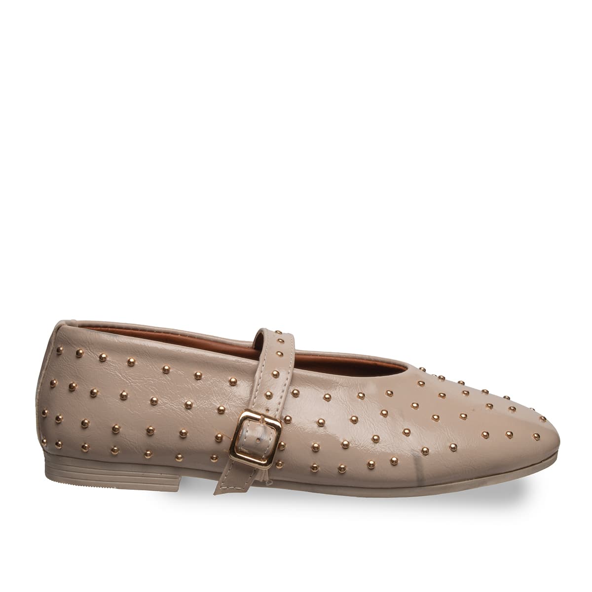 Siyah Troplu Kadın Babet  Suni Deri - Tüm Sezonlar — Bej