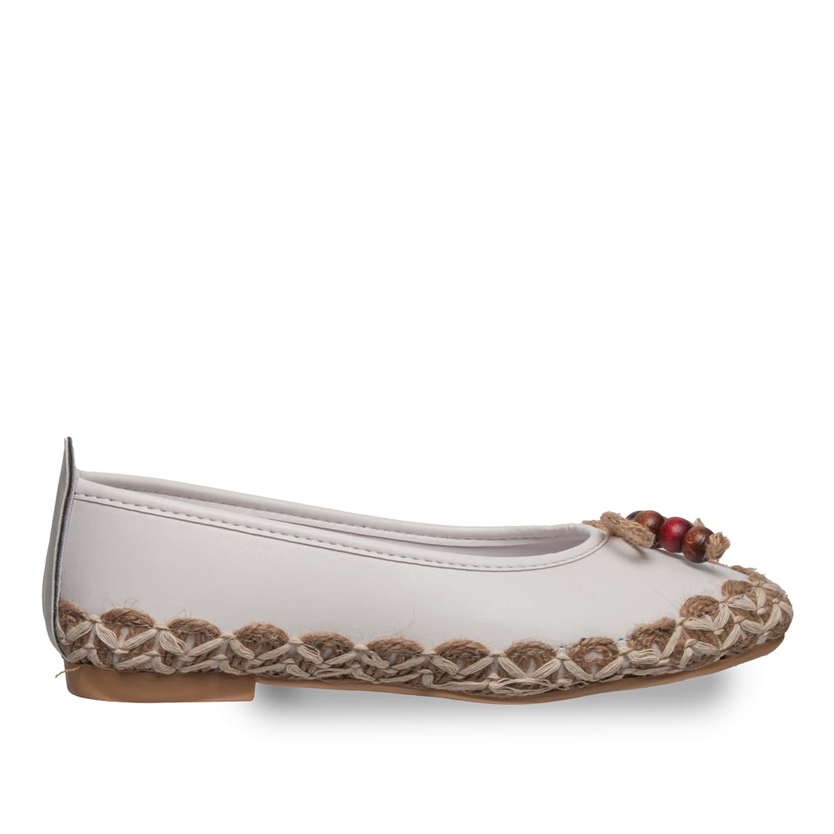 Woven and Bead Detailed Zenne Wholesale Ballerina