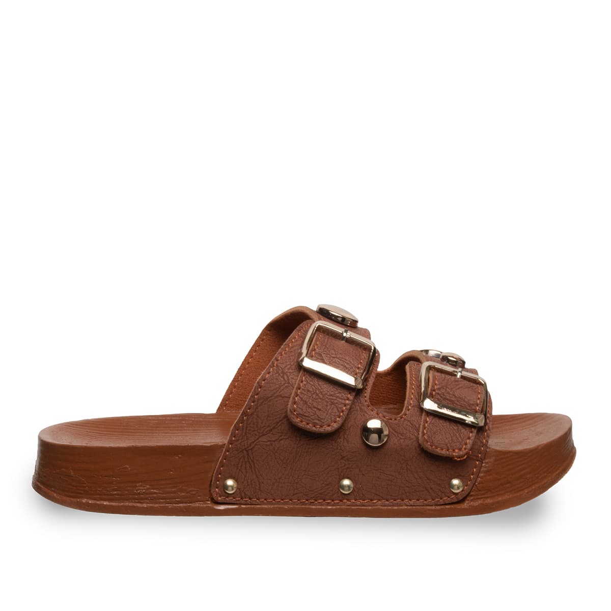 Double Buckle Polyurethane Sole Casual Wholesale Slippers