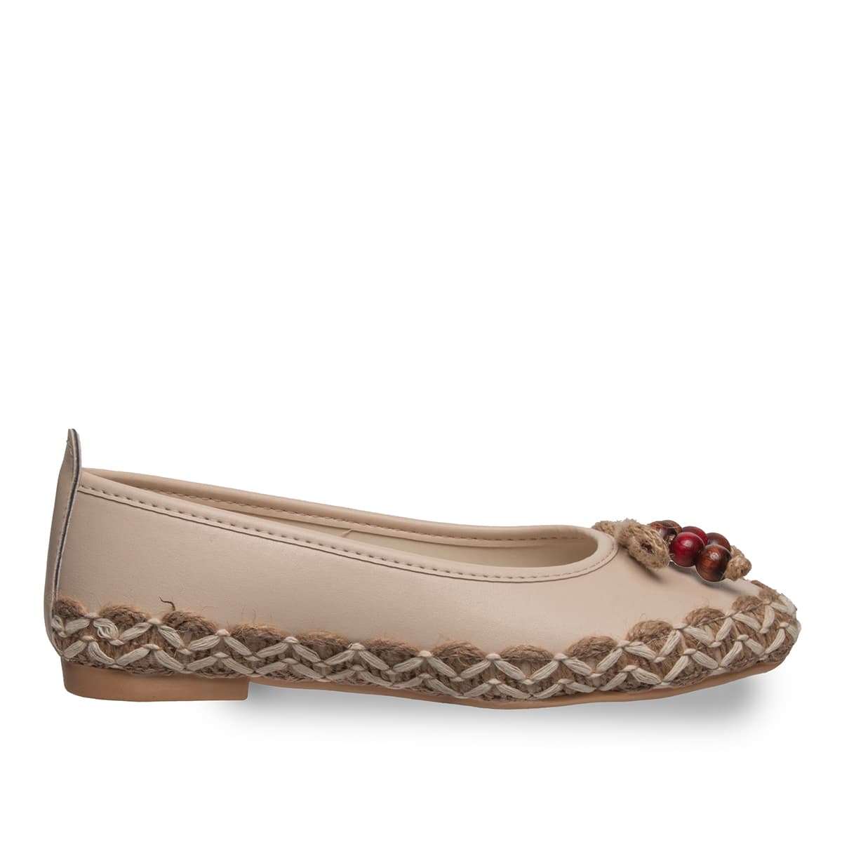 Woven and Bead Detailed Zenne Wholesale Ballerina