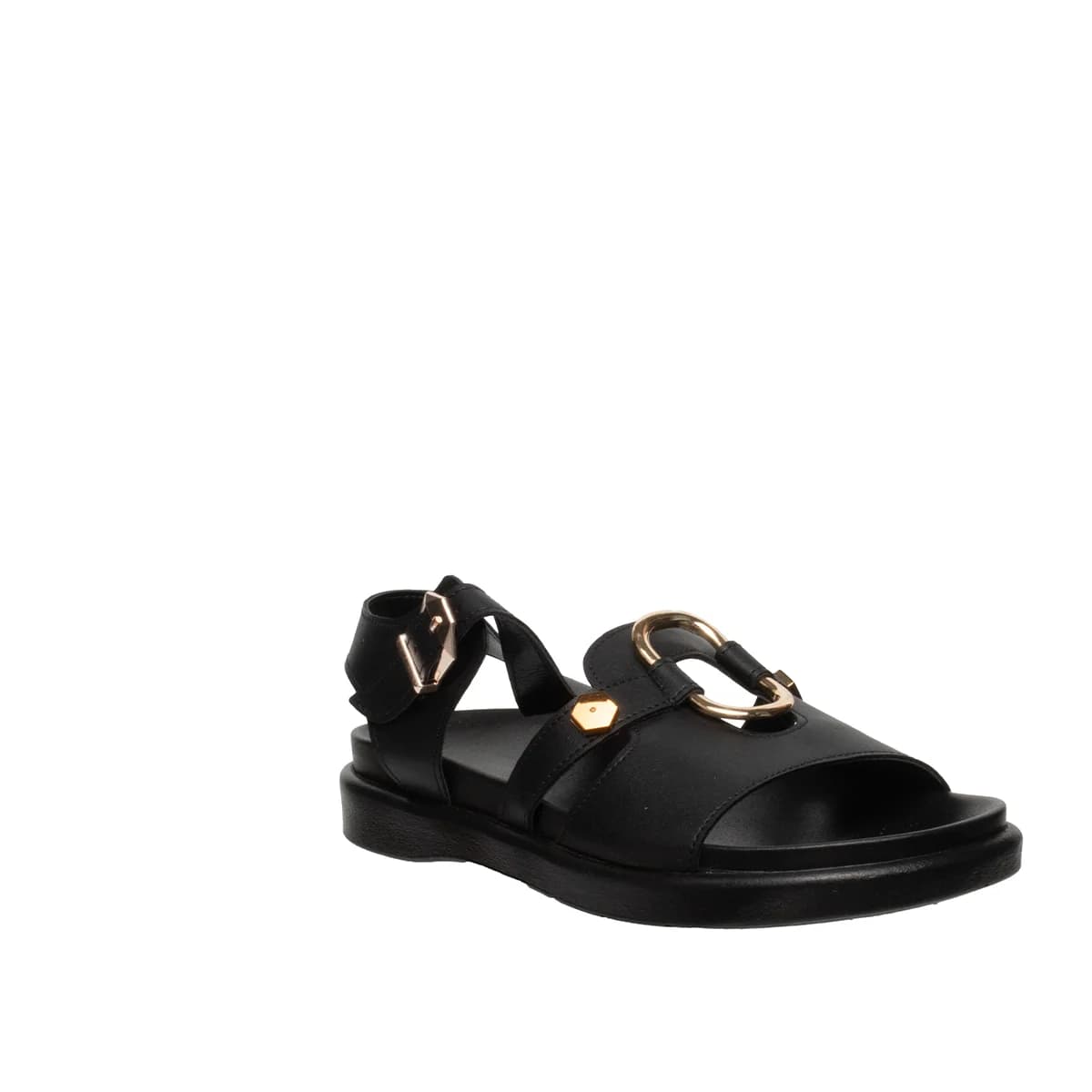 Siyah Düz Kadın Sandalet Günlük Yaz - Renk: Siyah - Fotoğraf 3 / 4