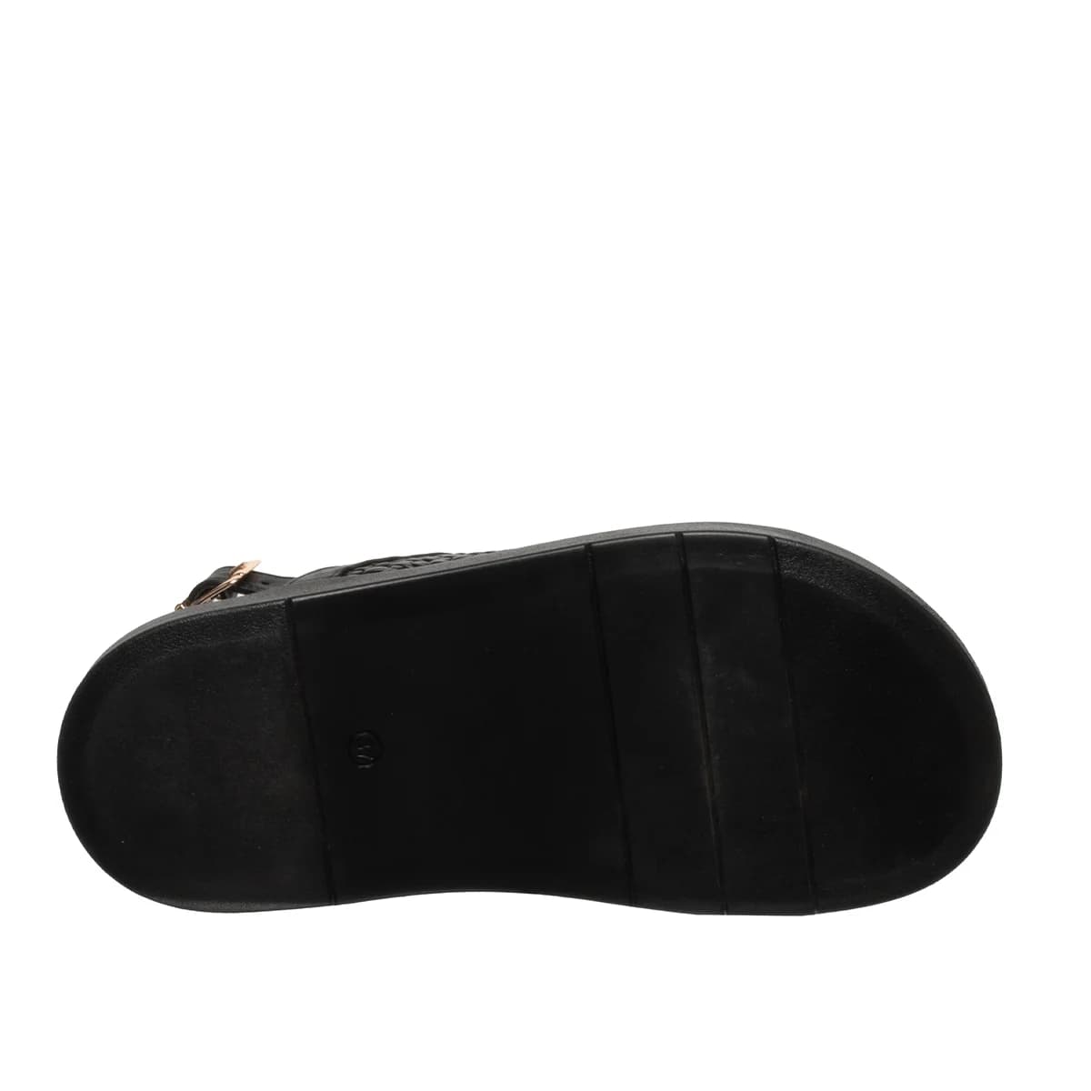 Kadın Düz Örgü Sandalet Siyah - Renk: Siyah - Fotoğraf 4 / 4