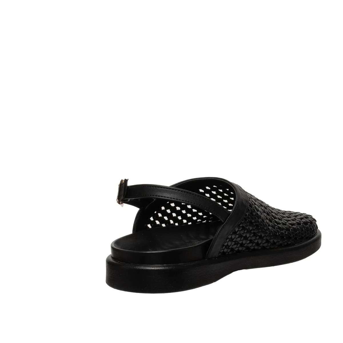 Kadın Düz Örgü Sandalet Siyah - Renk: Siyah - Fotoğraf 2 / 4