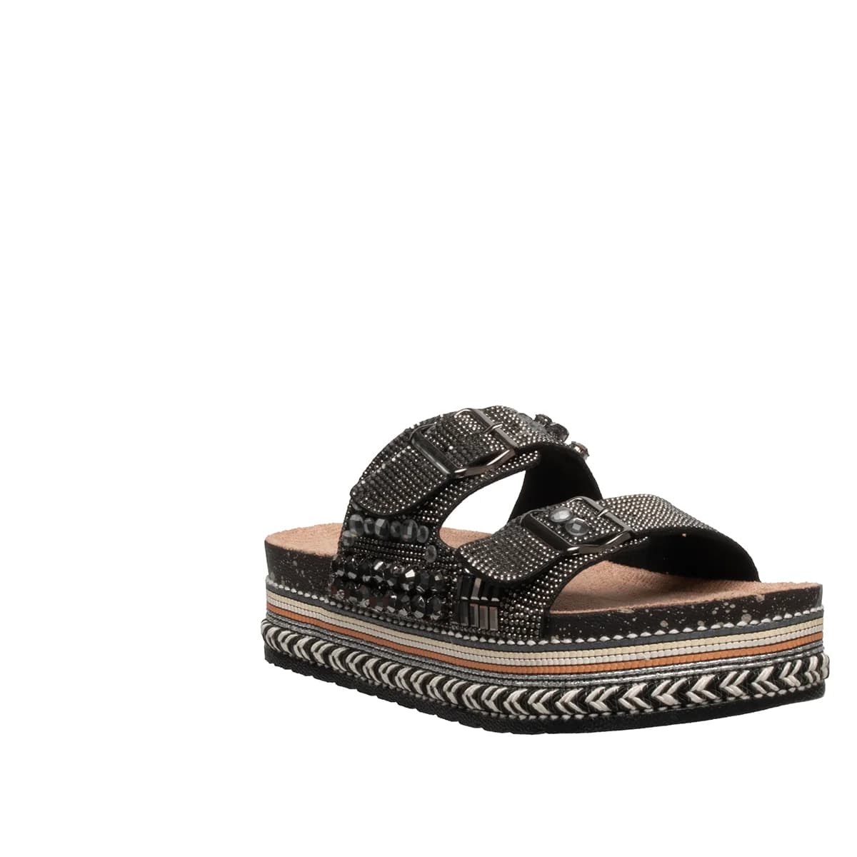 Kadın Dolgu Topuk Feta Siyah Sandalet - Renk: Siyah - Fotoğraf 4 / 4