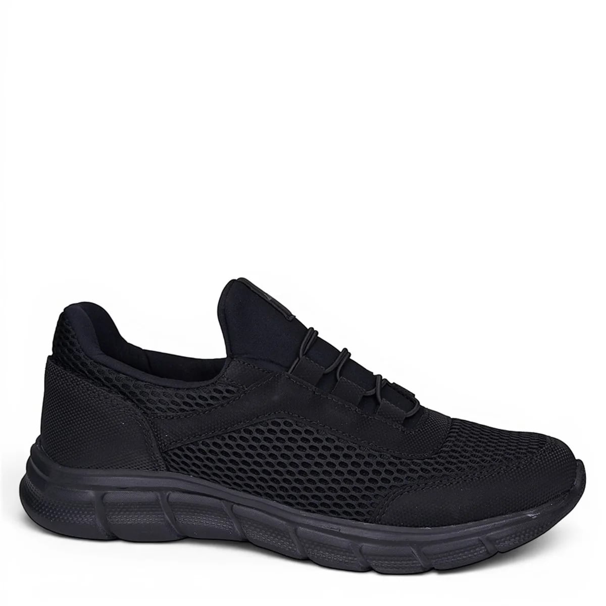 Men's Black Lace-Up Sports Sneakers - Color: Black, Color Types: Leather - Image 1 of 4