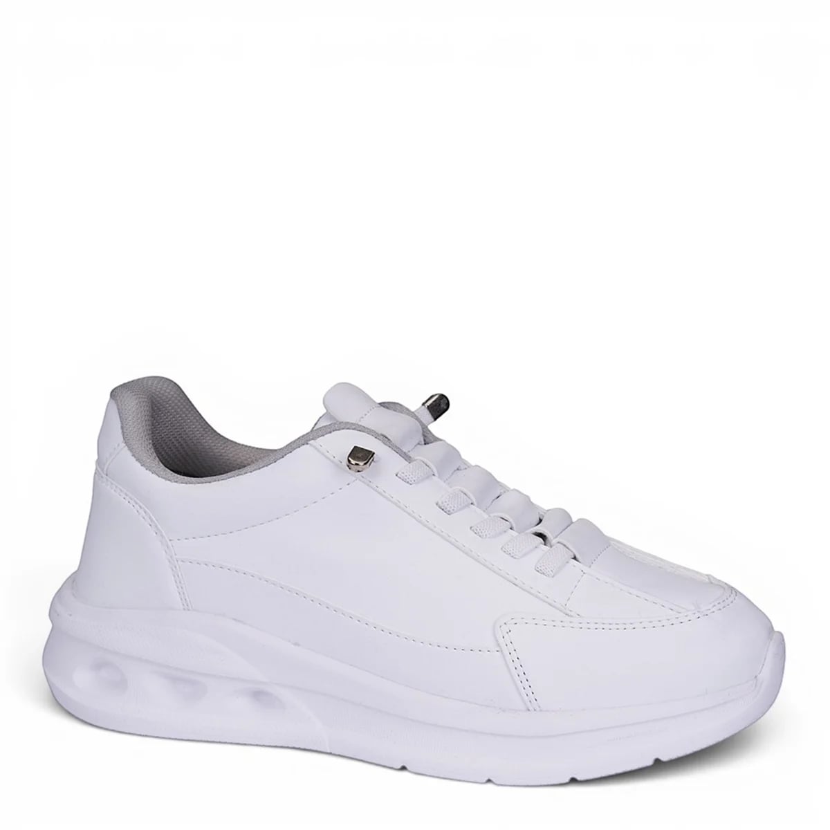 Bequeme Damen Sneaker in Weiß mit Schnürung - Farbe: Weiß, Farbenarten: Leder - Foto 1 / 3