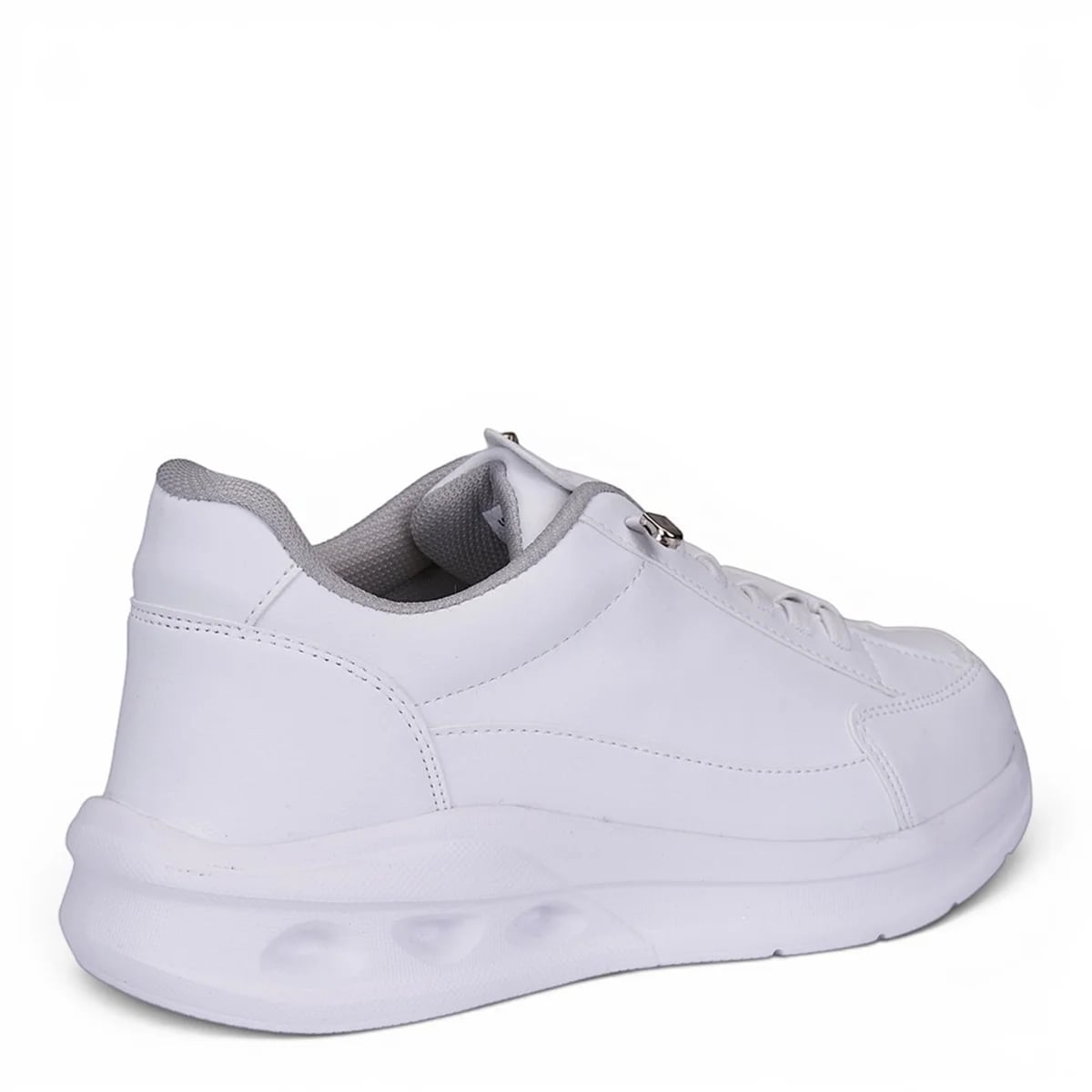 Bequeme Damen Sneaker in Weiß mit Schnürung - Farbe: Weiß, Farbenarten: Leder - Foto 2 / 3