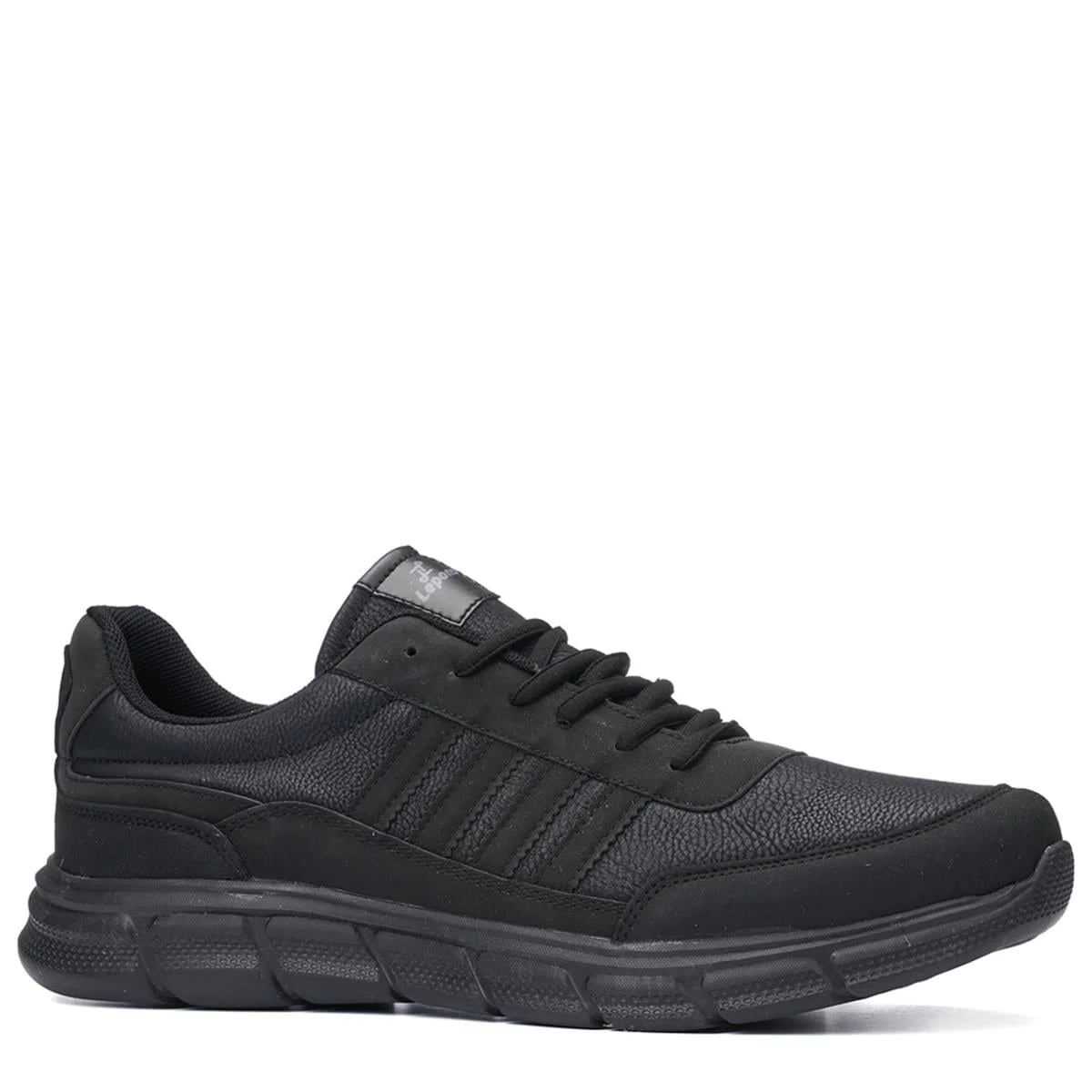 Men's Lace-Up Casual Sneakers (8-Pair Carton) - Color: Black, Color Types: Leather - Image 1 of 3