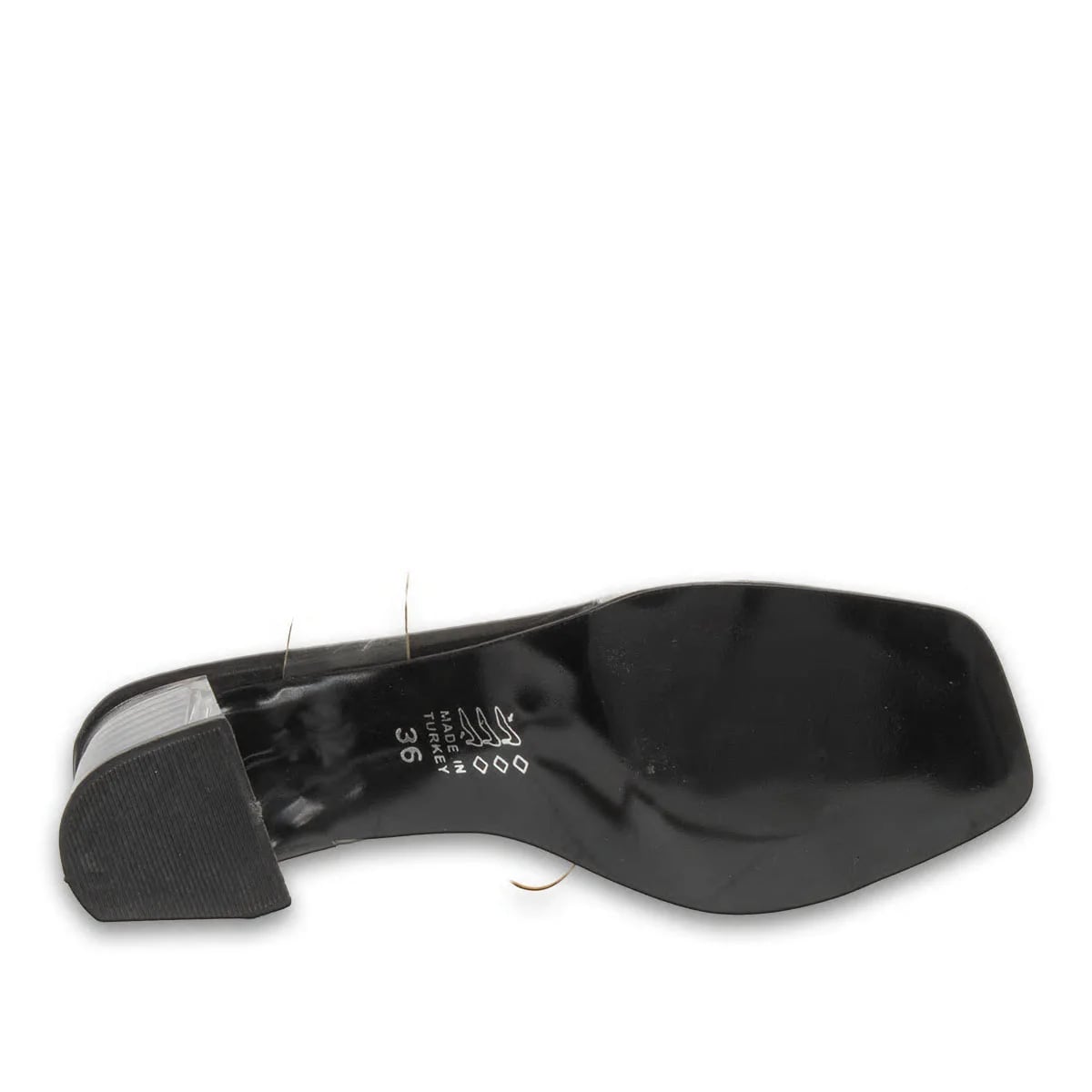 Black Flat Heeled Women's Slippers – Transparent Heeled Summer Model - Color: Black, Color Types: Leather - Image 4 of 4