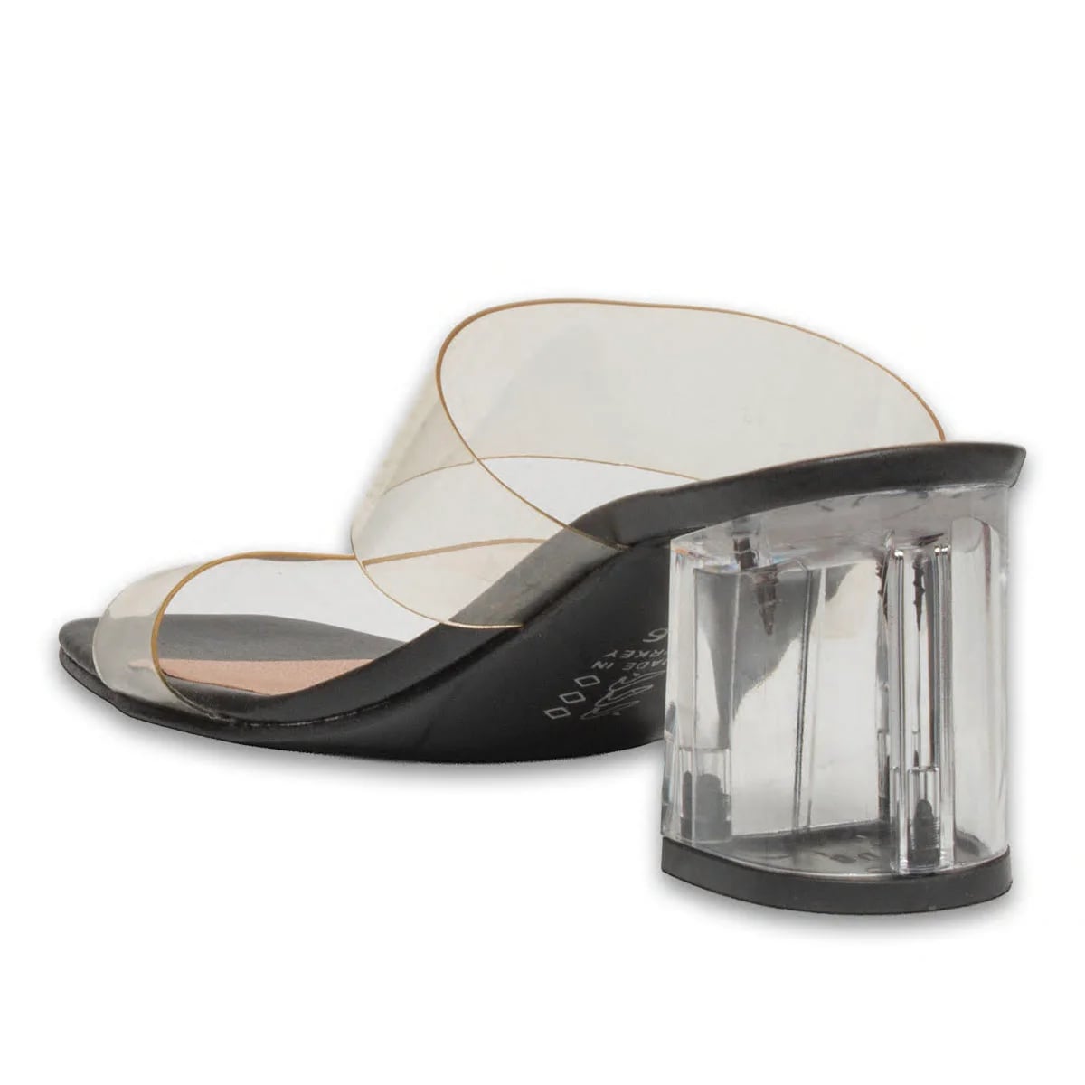 Black Flat Heeled Women's Slippers – Transparent Heeled Summer Model - Color: Black, Color Types: Leather - Image 3 of 4
