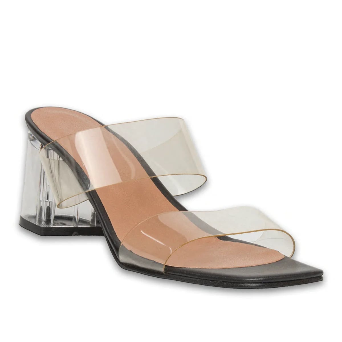 Black Flat Heeled Women's Slippers – Transparent Heeled Summer Model - Color: Black, Color Types: Leather - Image 2 of 4