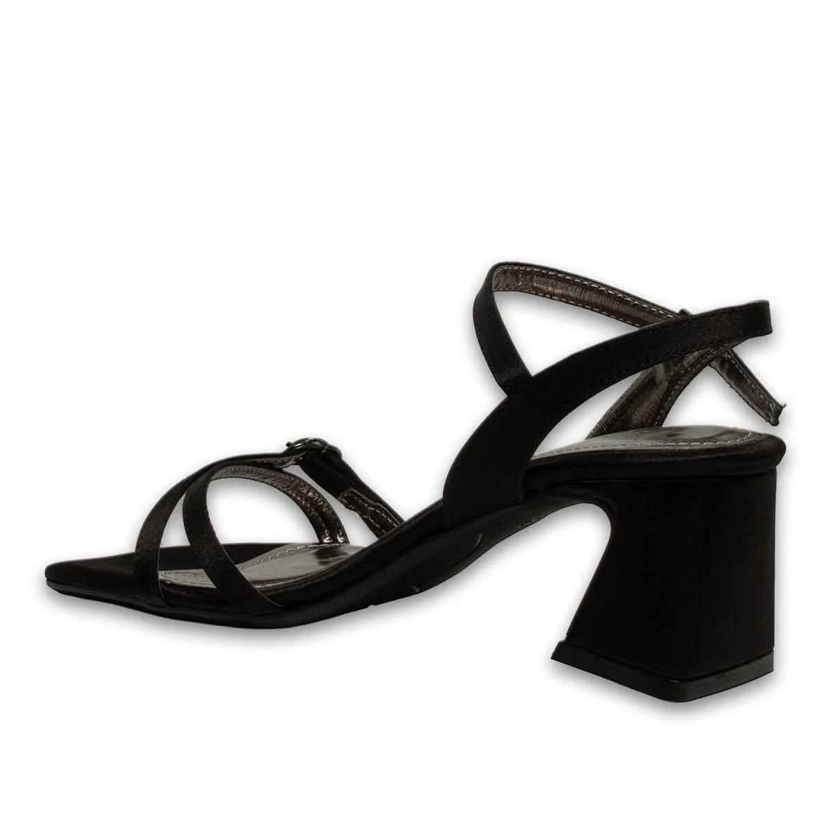 Black Flat Heeled Women's Sandal with Cross Trim Elegant Summer Model – Wholesale - Color: Black, Color Types: Satin - Image 3 of 4