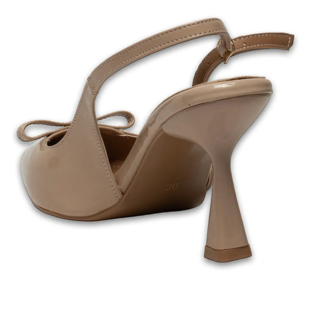 Beige Patent Stiletto with Bow – Daily Chic Model – Wholesale - Color: Beige, Color Types: Patent leather - Image 3 of 4