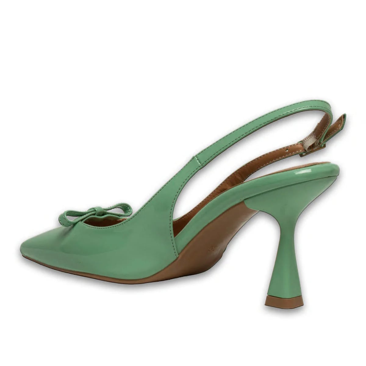 Green Patent Stiletto Flat Heel Model - Color: Green, Color Types: Patent leather - Image 3 of 4