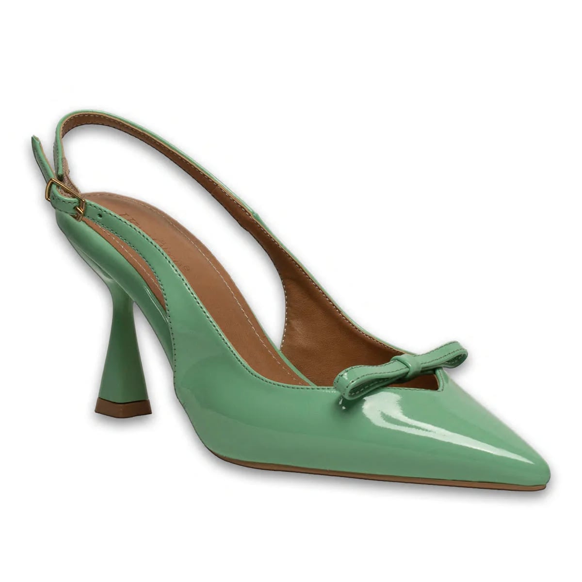 Green Patent Stiletto Flat Heel Model - Color: Green, Color Types: Patent leather - Image 2 of 4
