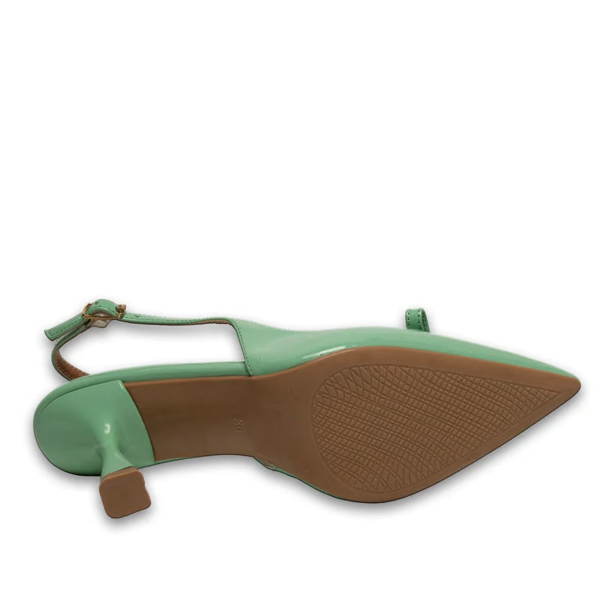Green Patent Stiletto Flat Heel Model - Color: Green, Color Types: Patent leather - Image 4 of 4