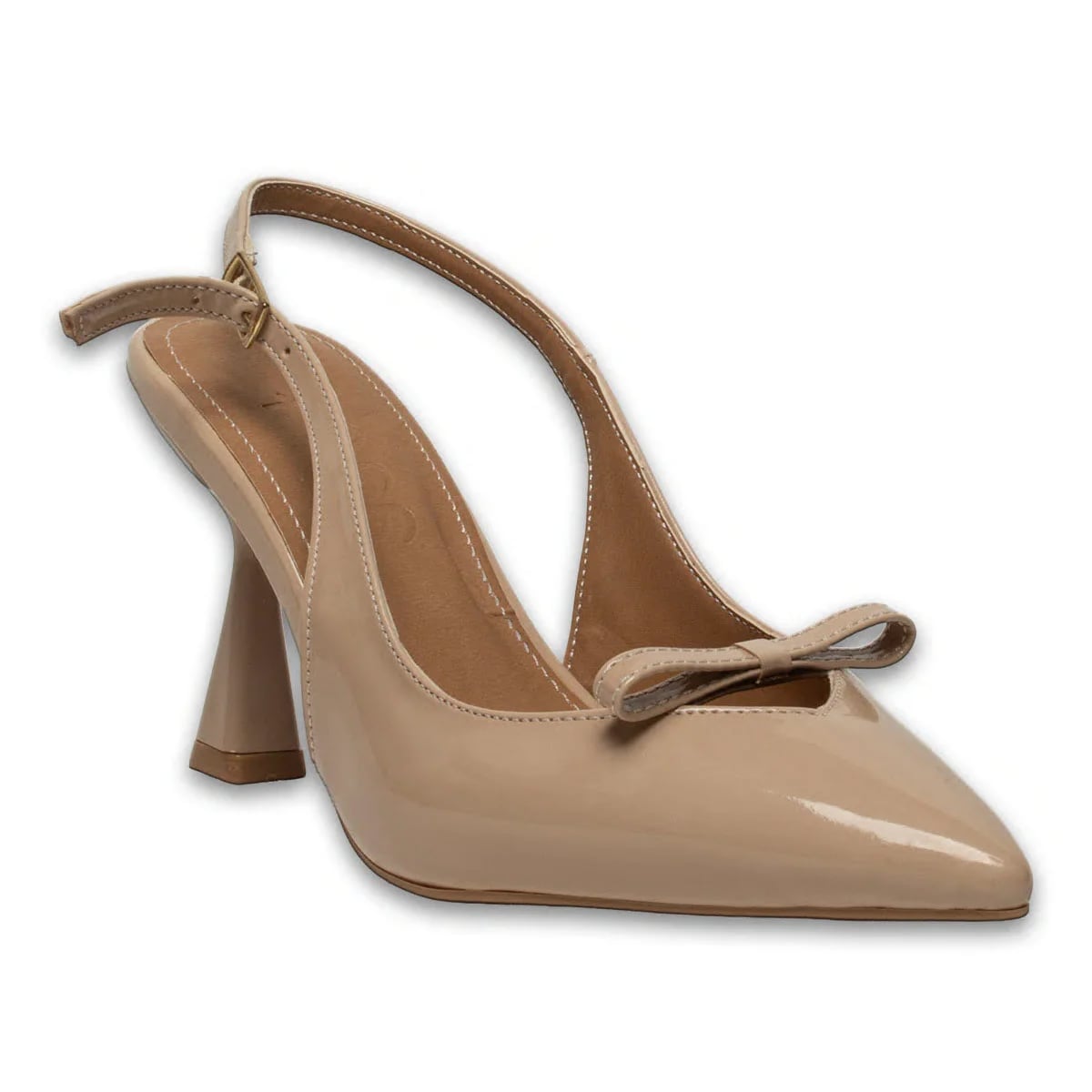 Beige Patent Stiletto with Bow – Daily Chic Model – Wholesale - Color: Beige, Color Types: Patent leather - Image 2 of 4