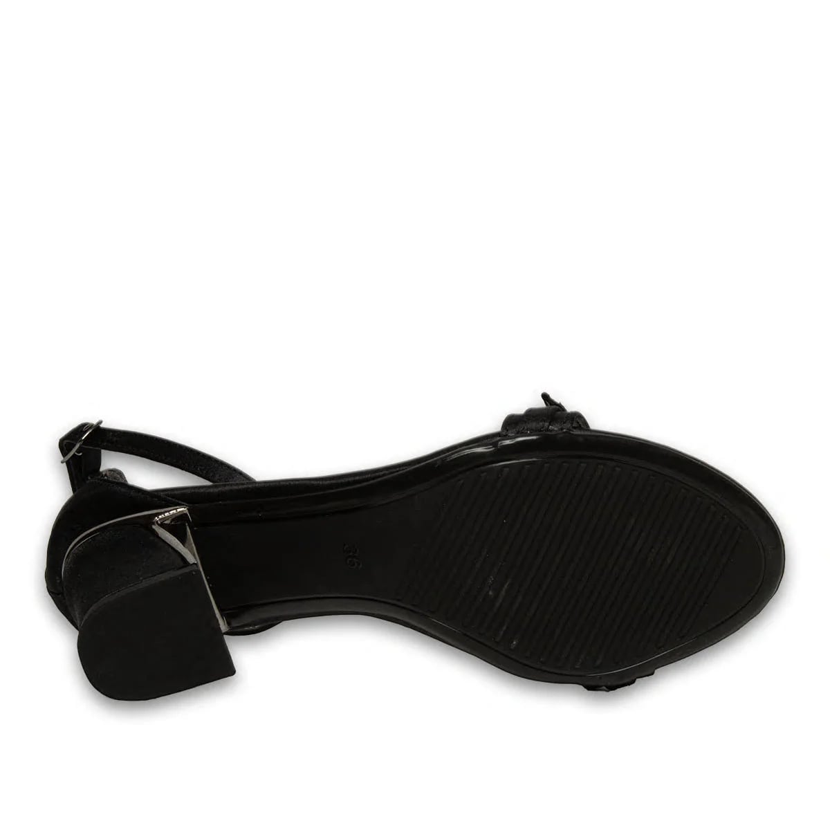 Black Flat Heeled Women's Sandal – Slim Buckled Stylish Model – Wholesale - Color: Black, Color Types: Satin - Image 4 of 4