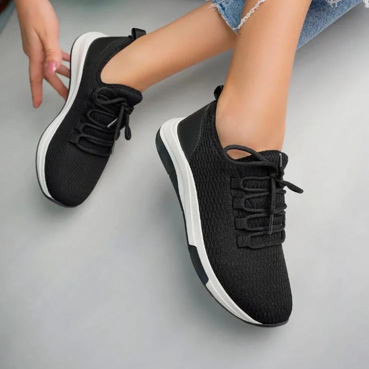 Zenne Siyah Triko Spor Sneaker - Termo Tabanlı - Renk: Siyah - Fotoğraf 5 / 5