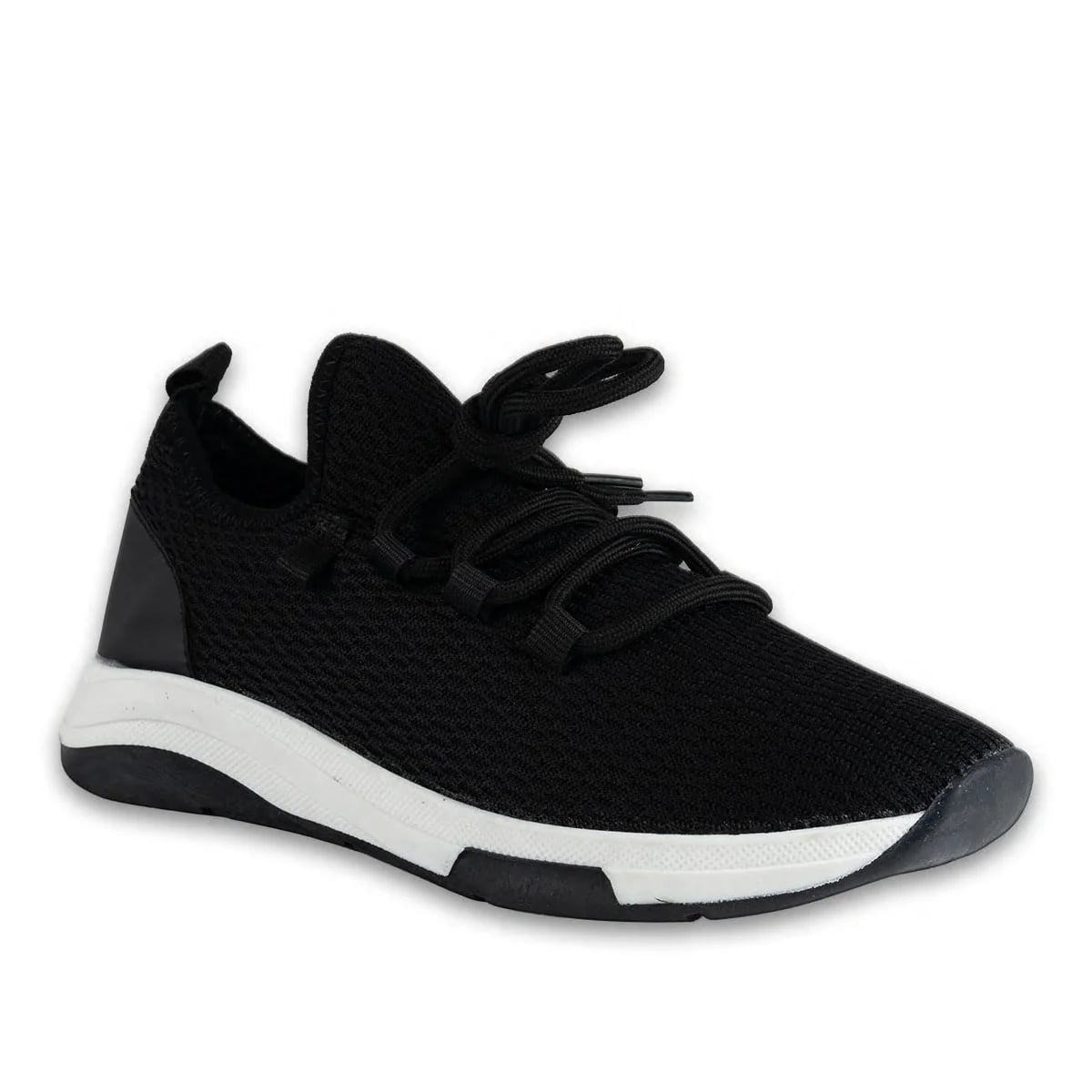 Zenne Siyah Triko Spor Sneaker - Termo Tabanlı - Renk: Siyah - Fotoğraf 2 / 5