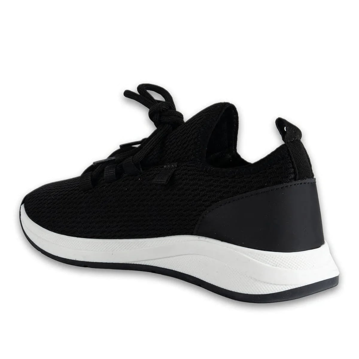 Zenne Siyah Triko Spor Sneaker - Termo Tabanlı - Renk: Siyah - Fotoğraf 3 / 5