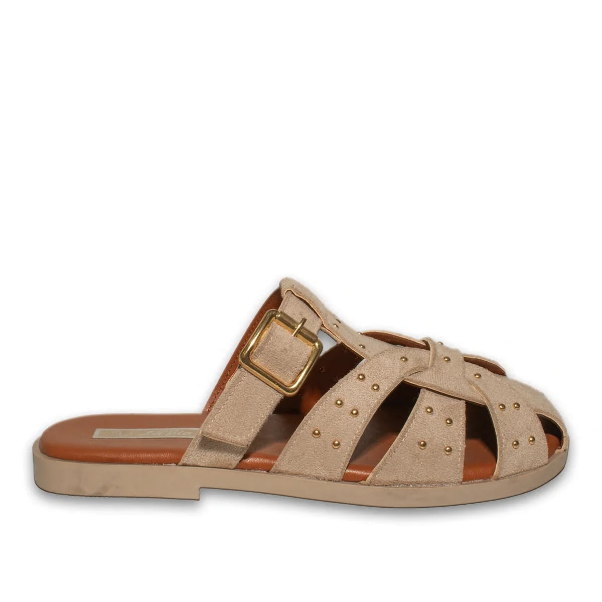 Mules plates d'été pour femme - 8 paires - Couleur: Beige, Types de couleurs: Suède - Image 1 sur 4
