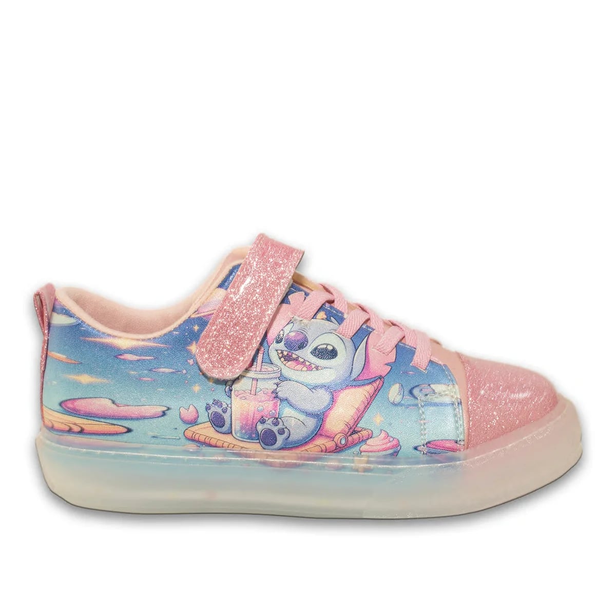 Baskets de sport pailletées junior fille – Carton de 5 paires - Couleur: Rose, Types de couleurs: Pailleté - Image 1 sur 4