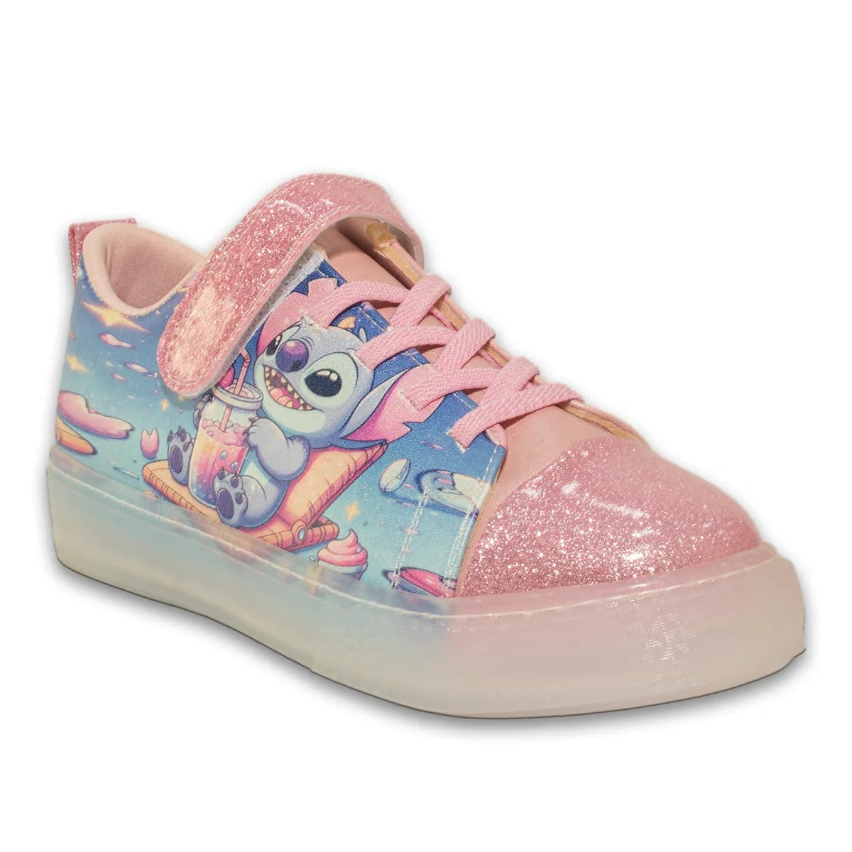 Baskets de sport pailletées junior fille – Carton de 5 paires - Couleur: Rose, Types de couleurs: Pailleté - Image 2 sur 4