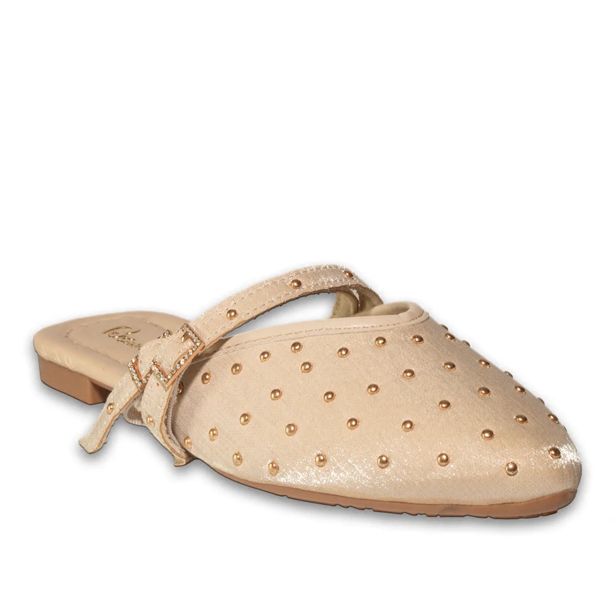Women's Flat Slides - 8-Pair Carton - Color: Beige, Color Types: Satin - Image 2 of 4