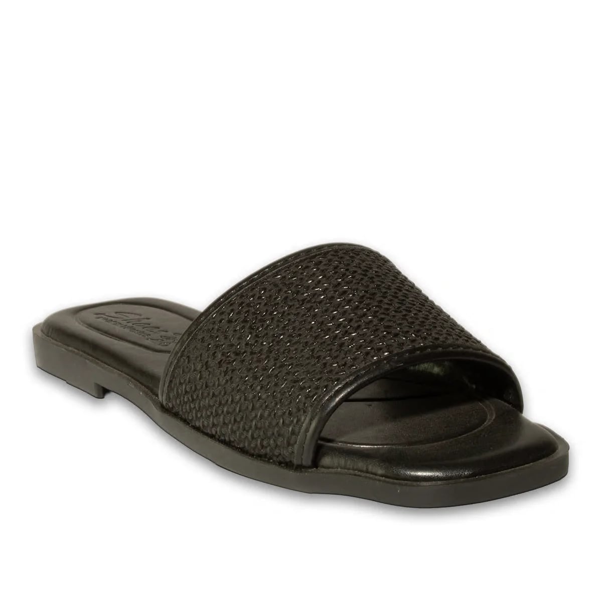 Women's All-Season Casual Flat Slides - Color: Black, Color Types: Leather - Image 2 of 4