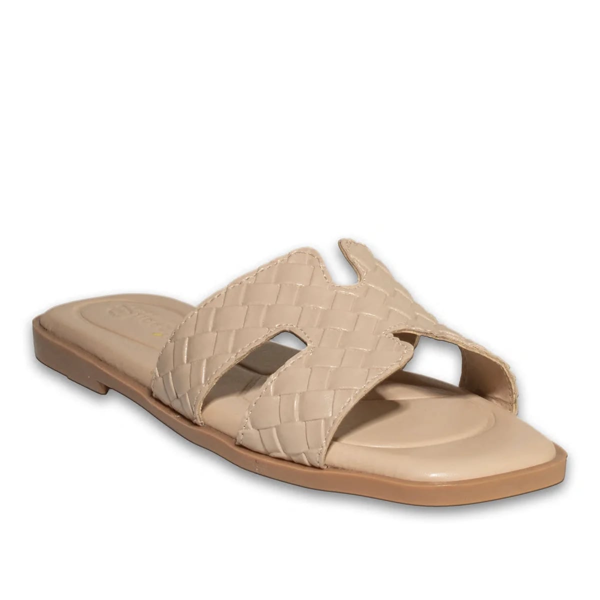 Women's Woven Flat Slides (8-Pair Carton) - Color: Beige, Color Types: Knitted - Image 2 of 4