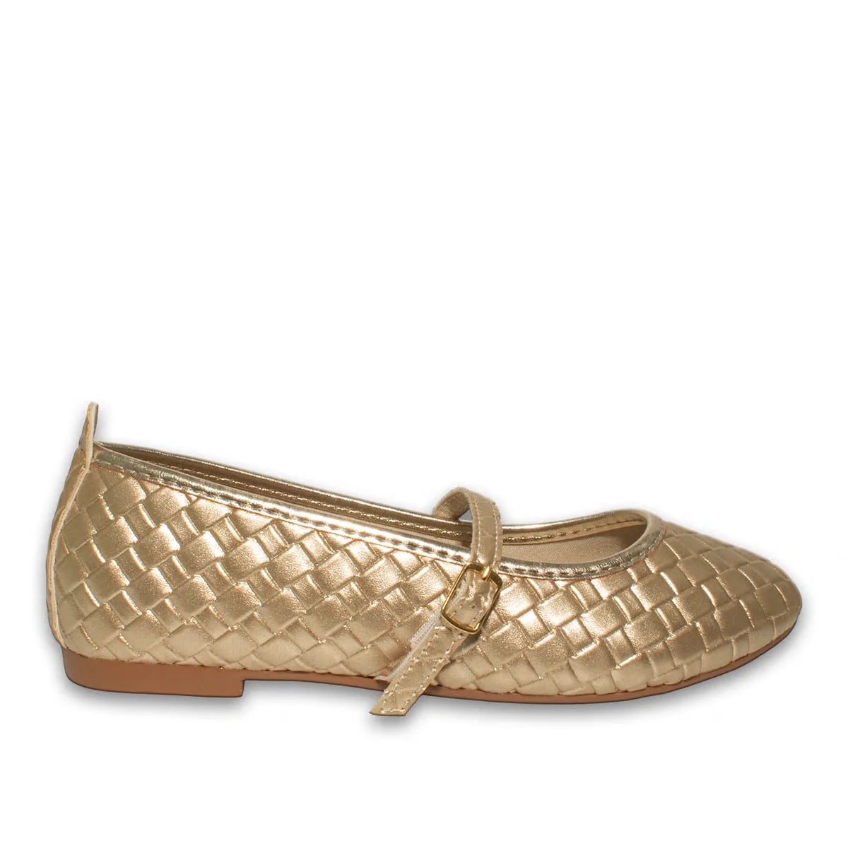 Woven Detail Women's Ballet Flats (8-Pair Carton) - Color: Gold, Color Types: Knitted - Image 1 of 4